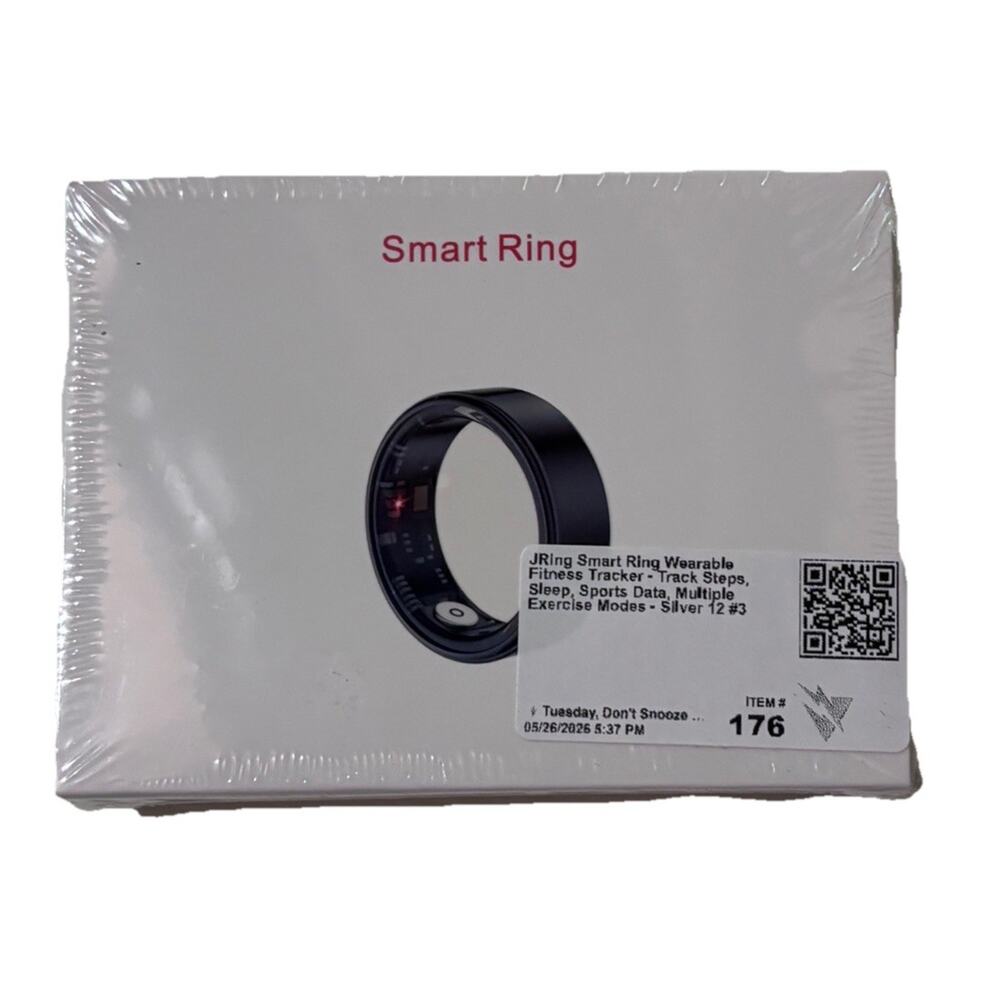 Smart Ring Brand New Black Size 12 Android 5.0 & IOS 10.0 Compatible. NIB